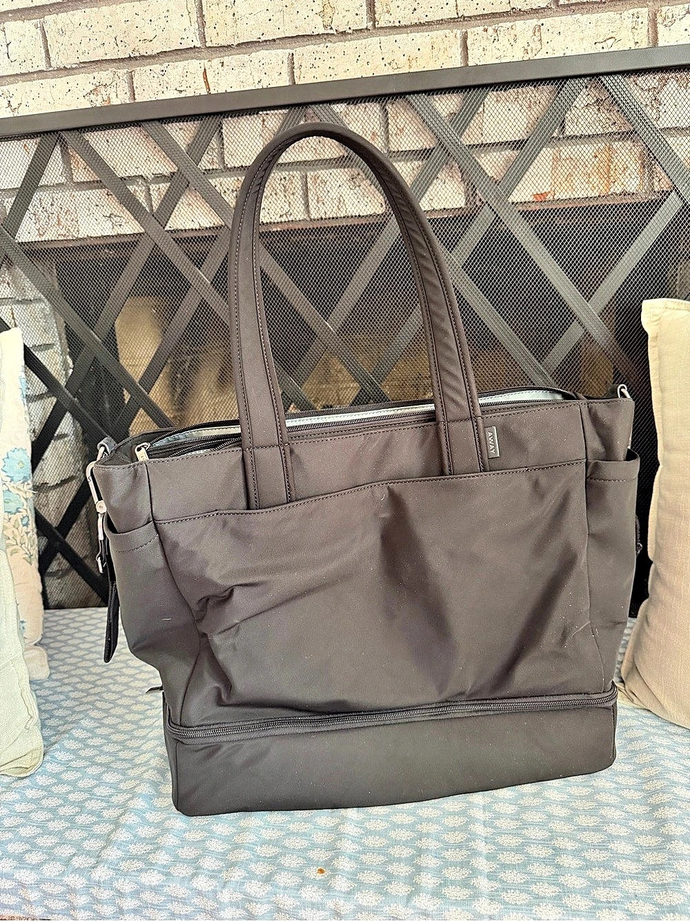 AWAY The Double Diaper Tote in Black